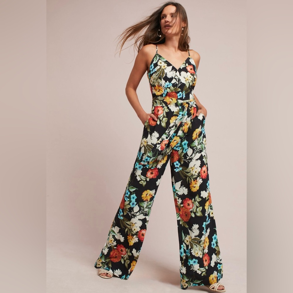 🆕 NWT Anthropologie 💐Yumi Kim Roe Floral Jumpsuit ~ XS